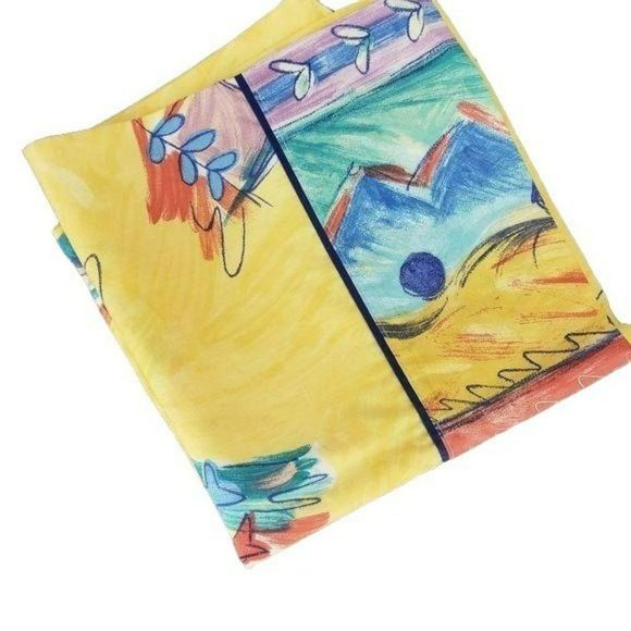 Abstract Yellow 2 Piece king vtg New Pillowcases - Picture 1 of 11